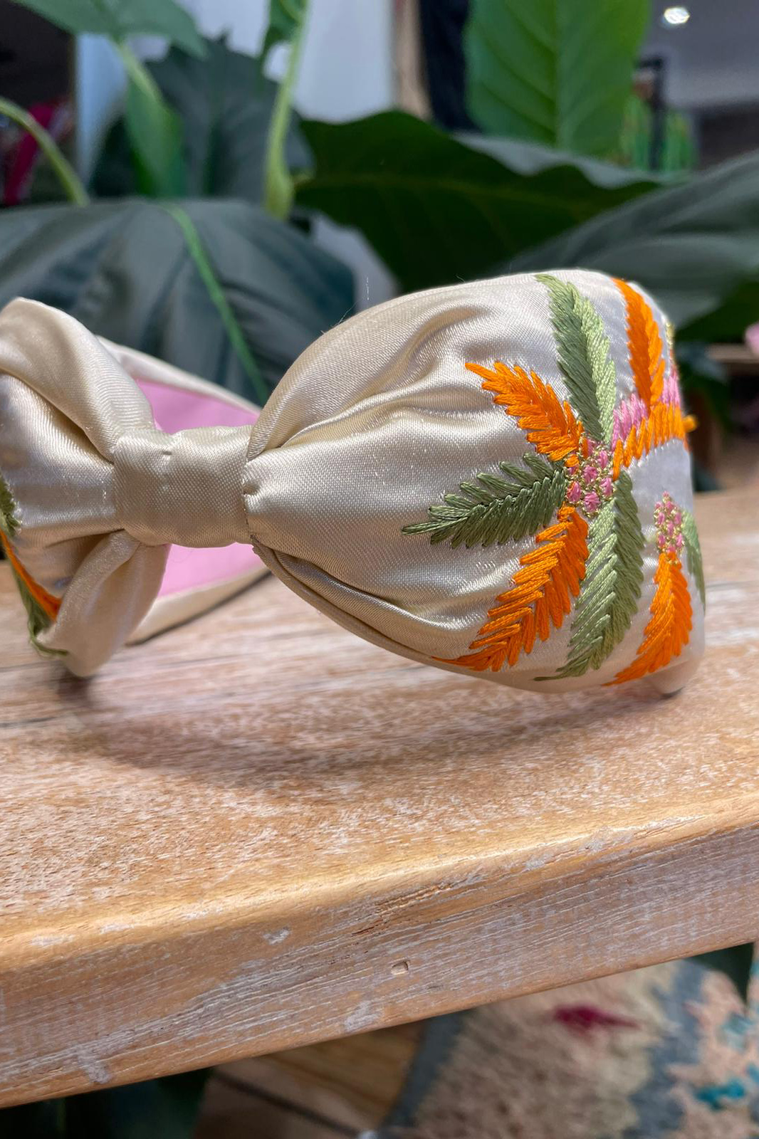 Tulpen Acteur navigatie Haarband de Luxe Oranje / Beige