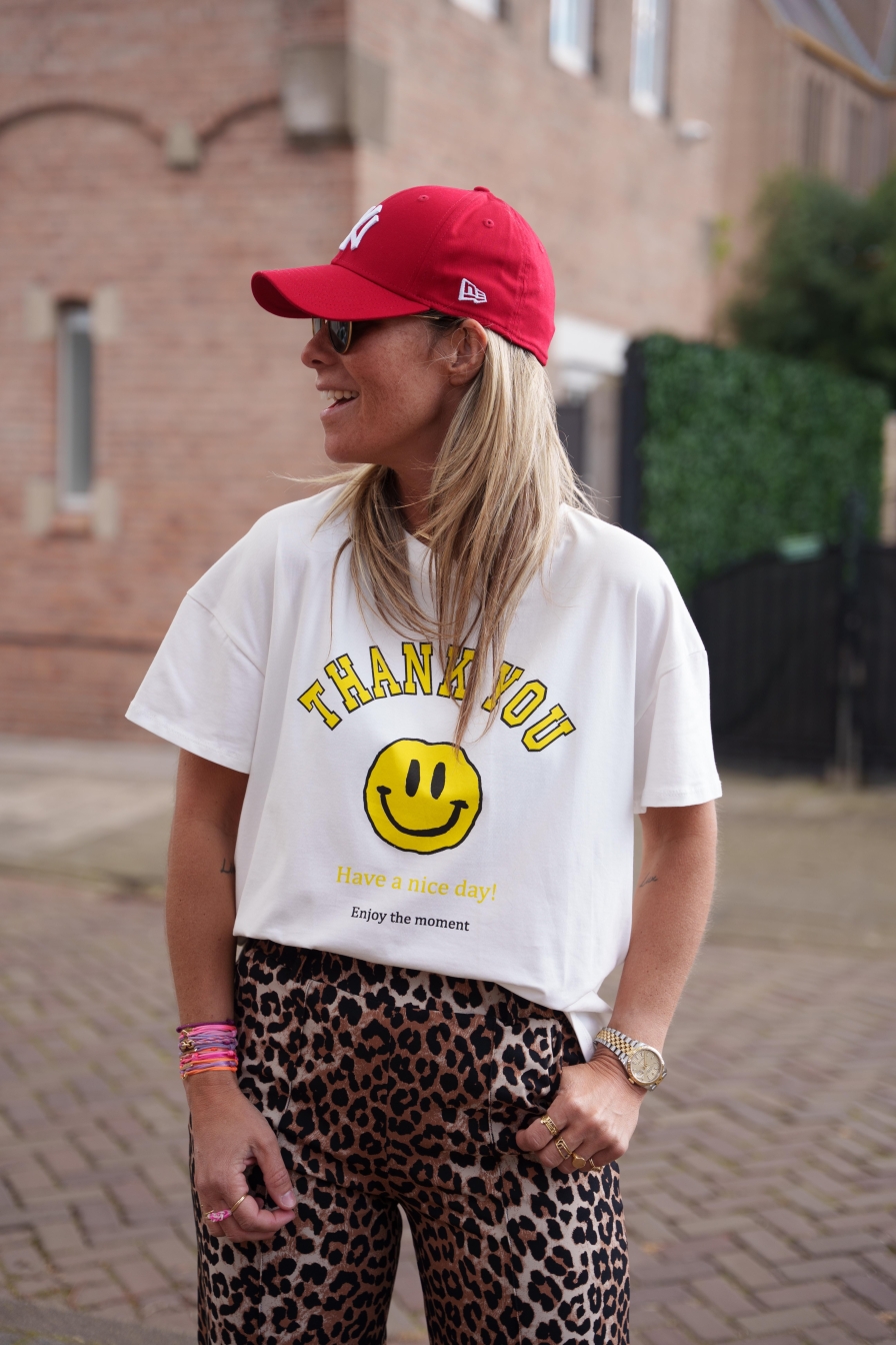 Shirt Thank You Smiley Geel