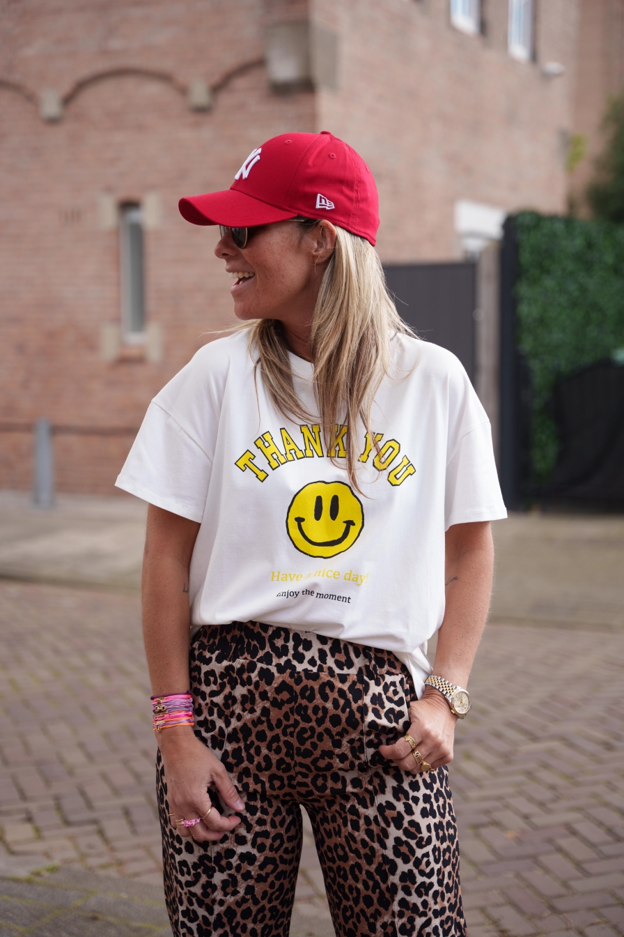 Shirt Thank You Smiley Geel