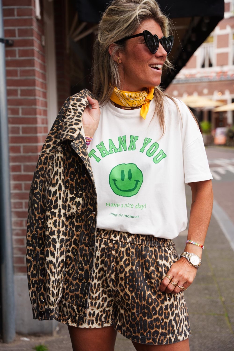 Shirt Thank You Smiley Groen