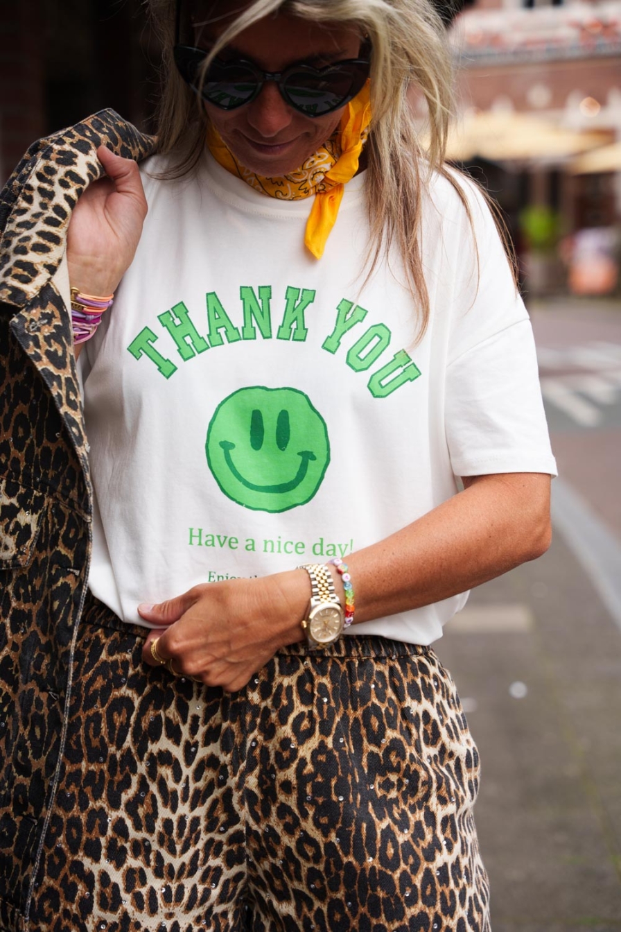 Shirt Thank You Smiley Groen