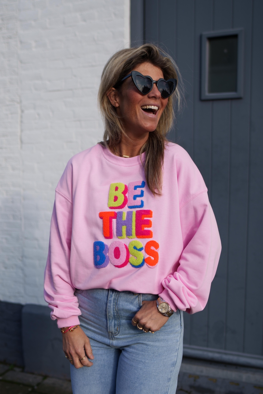 Sweater Be The Boss Roze