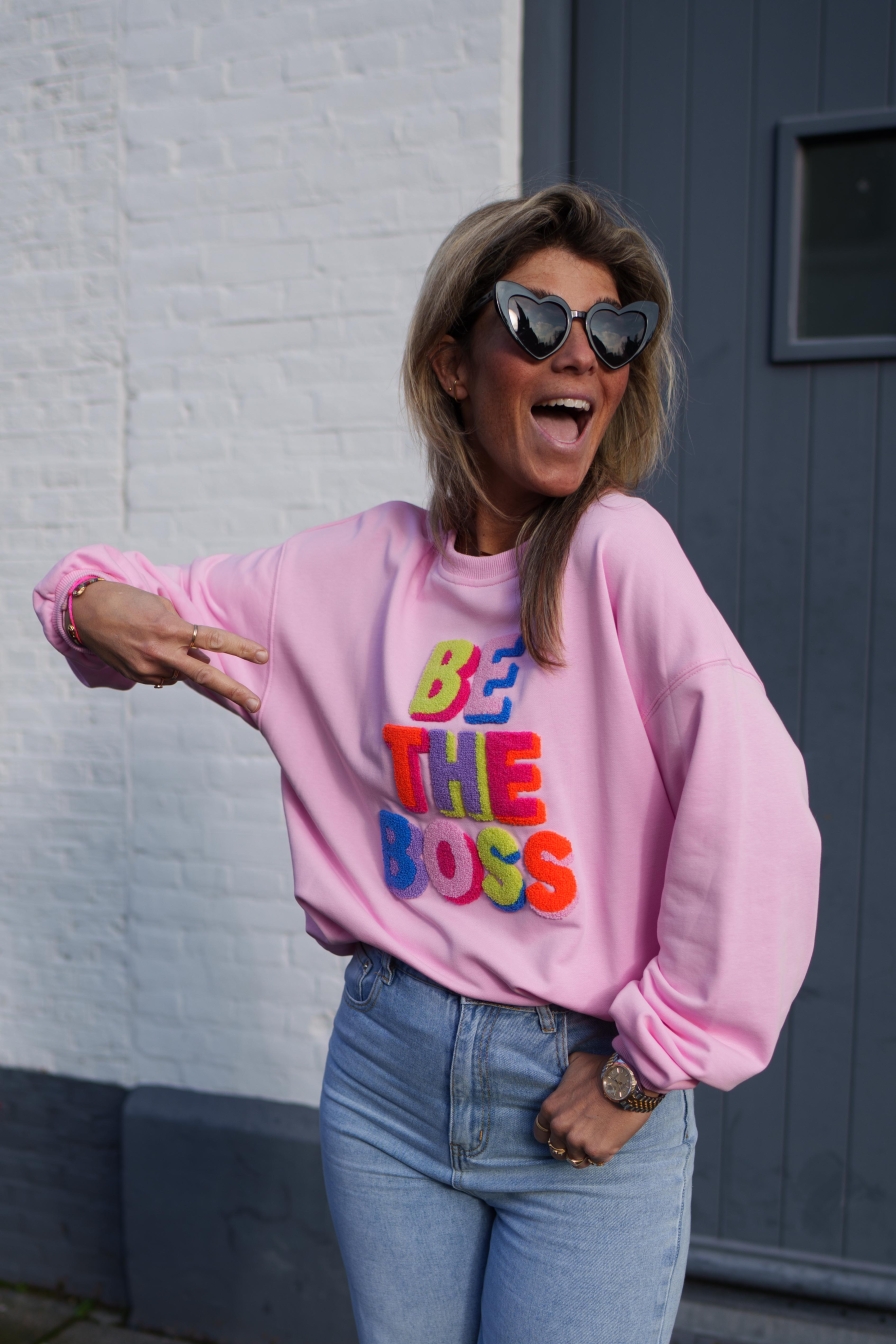 Sweater Be The Boss Roze