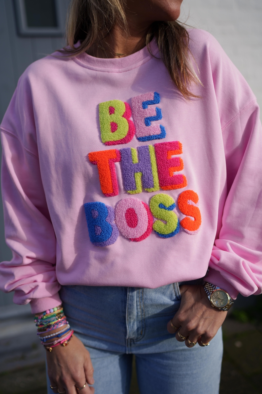 Sweater Be The Boss Roze
