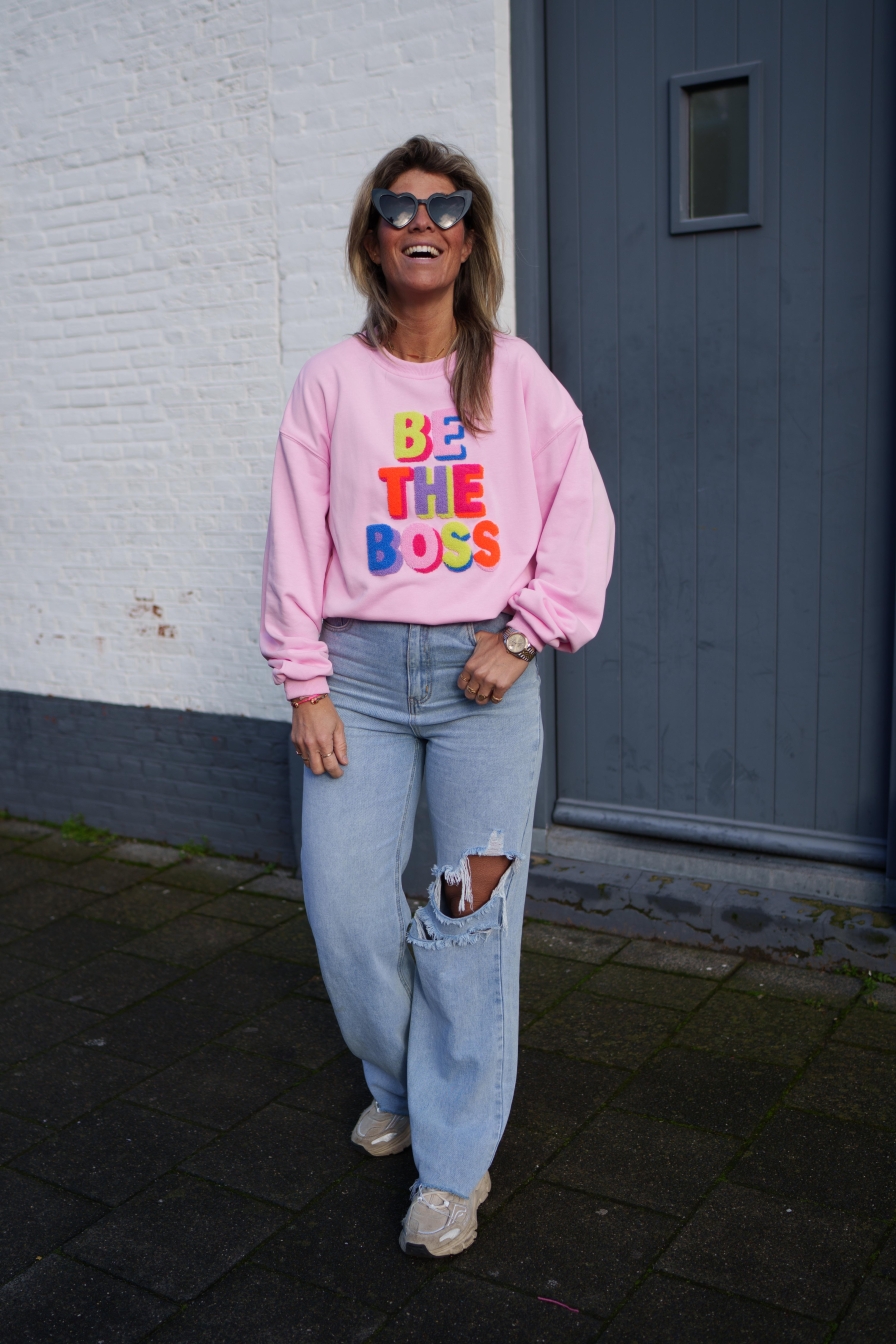Sweater Be The Boss Roze