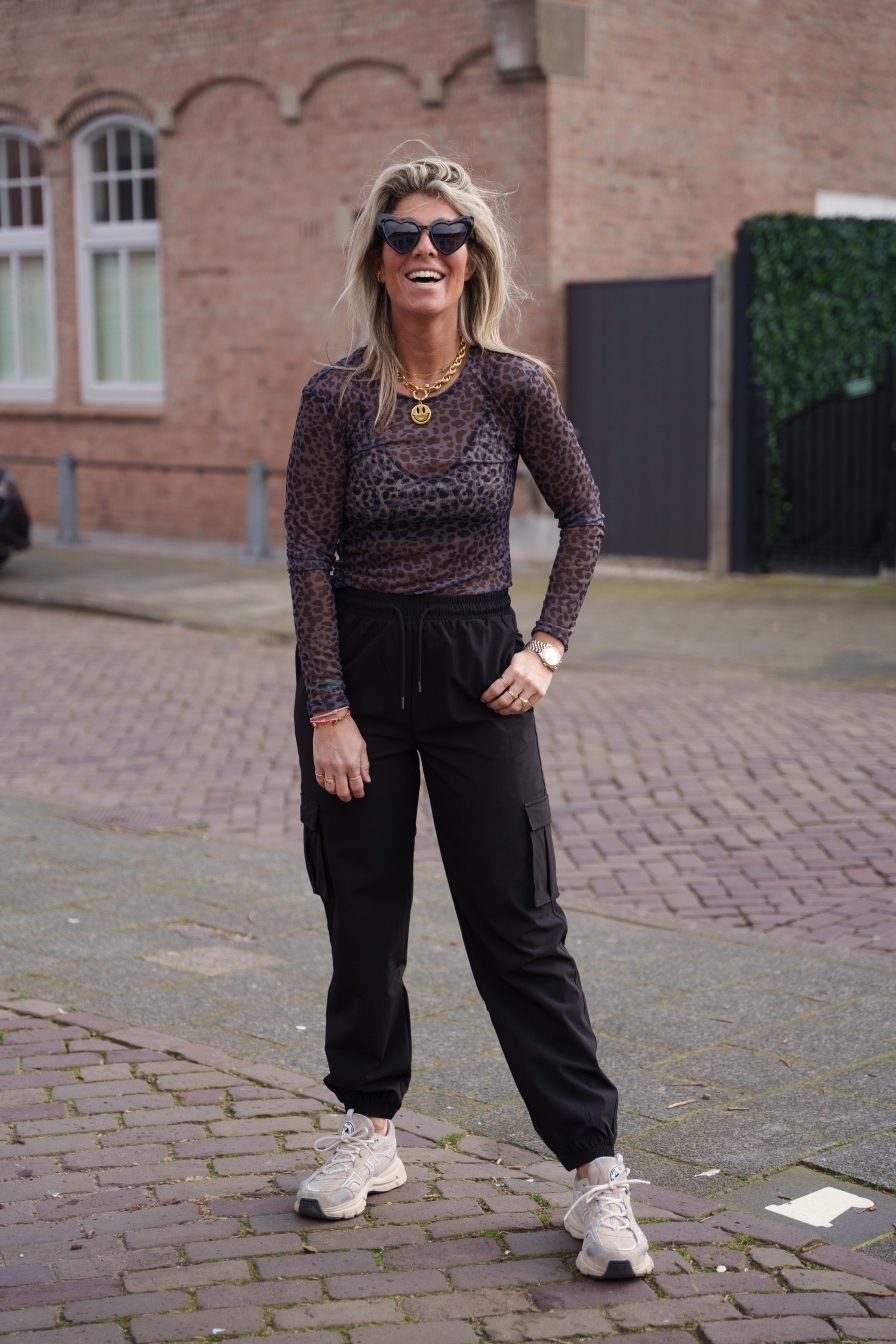 Mesh Top Zara Grijs Leopard