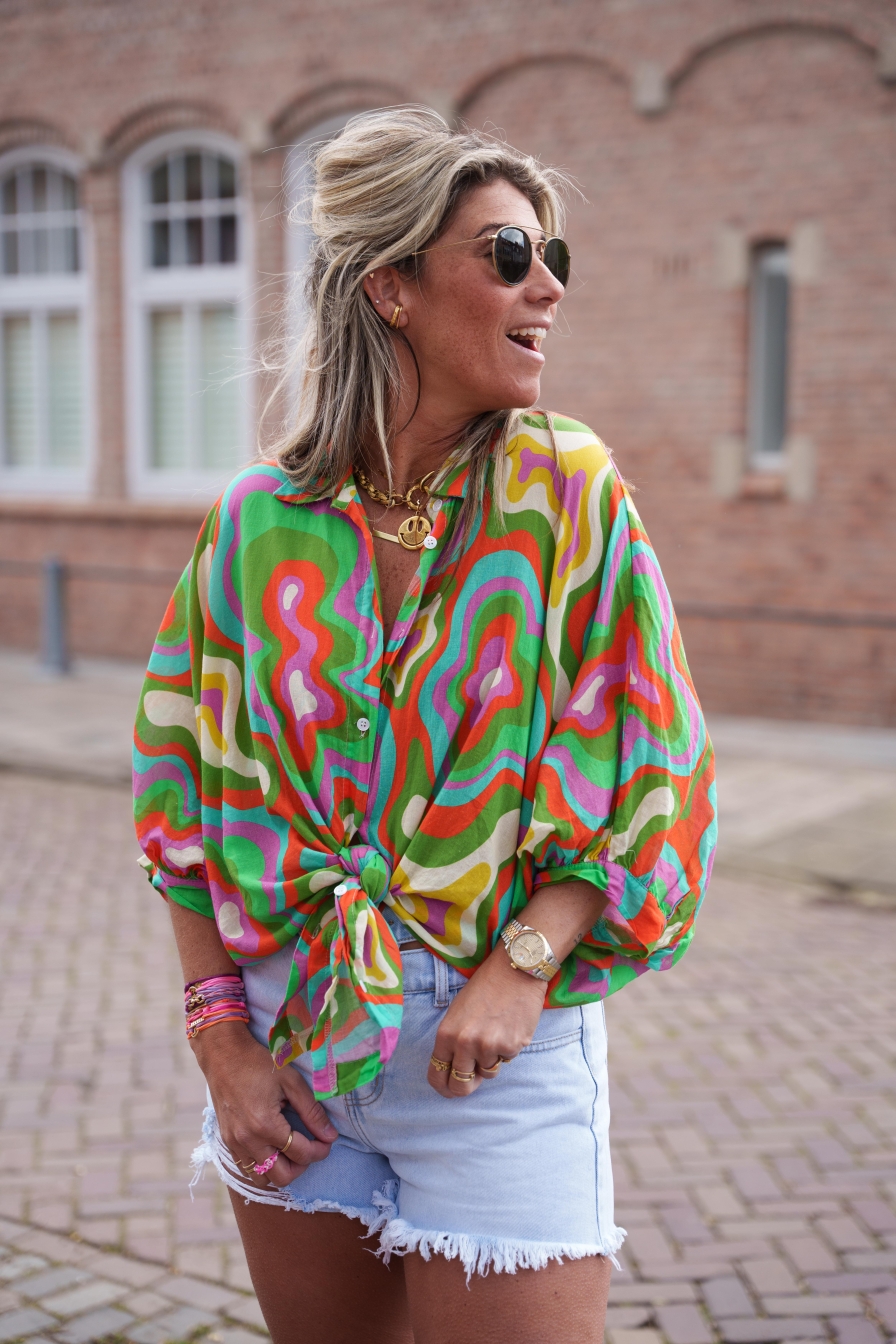 Blouse Groen-Paars Thanne
