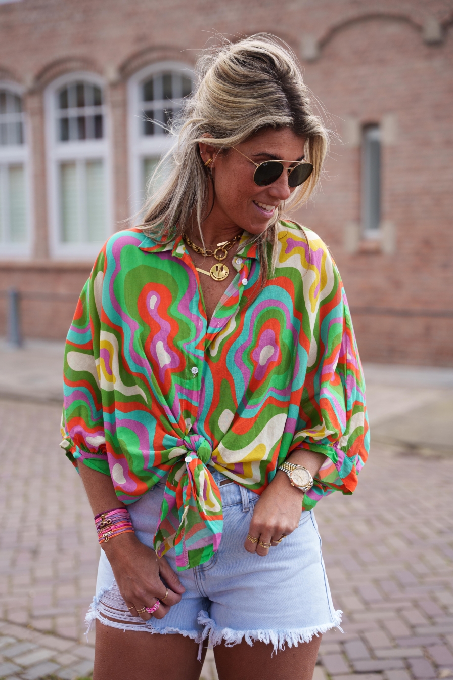 Blouse Groen-Paars Thanne