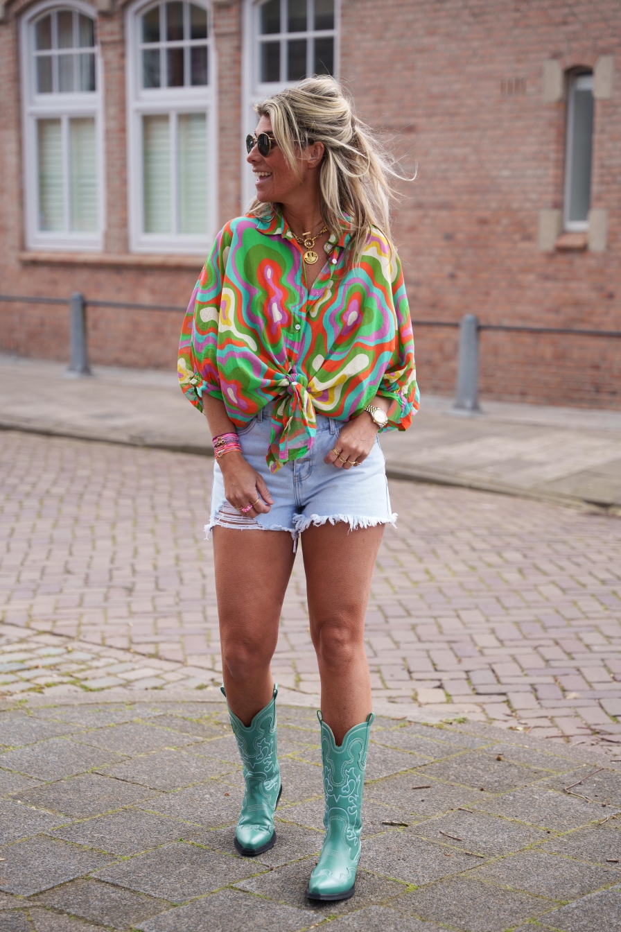 Blouse Groen-Paars Thanne