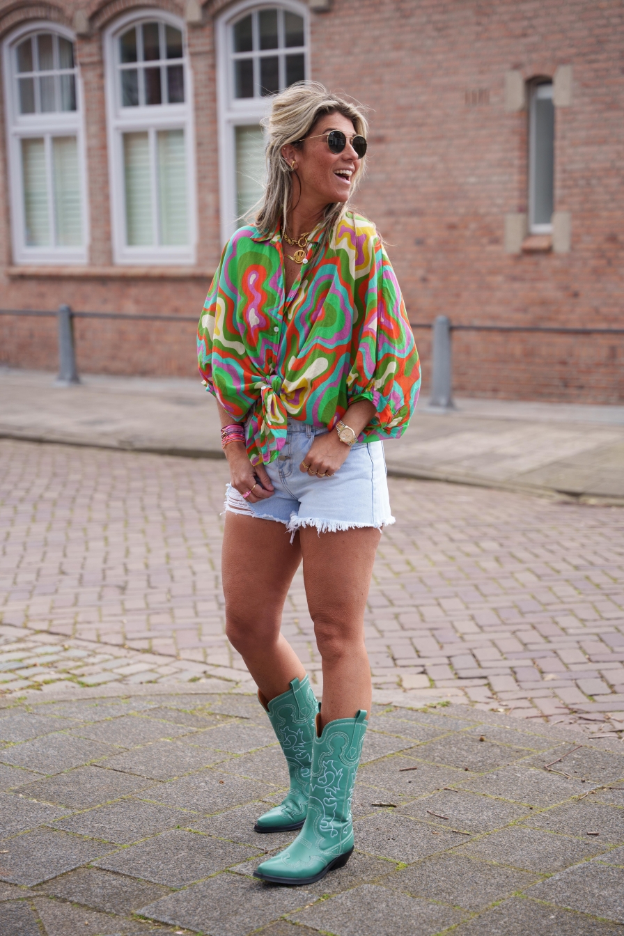 Blouse Groen-Paars Thanne