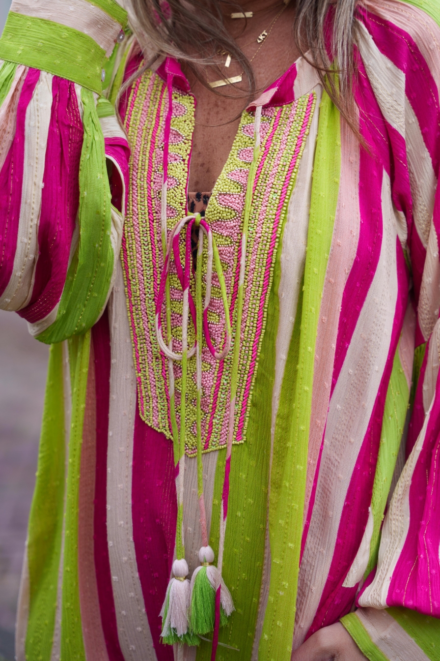 Jurk Yasmina Fuchsia-Groen