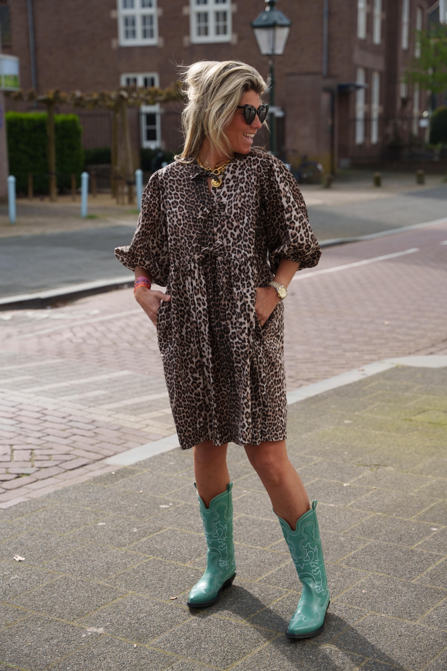 Bow Tie Dress Leopard