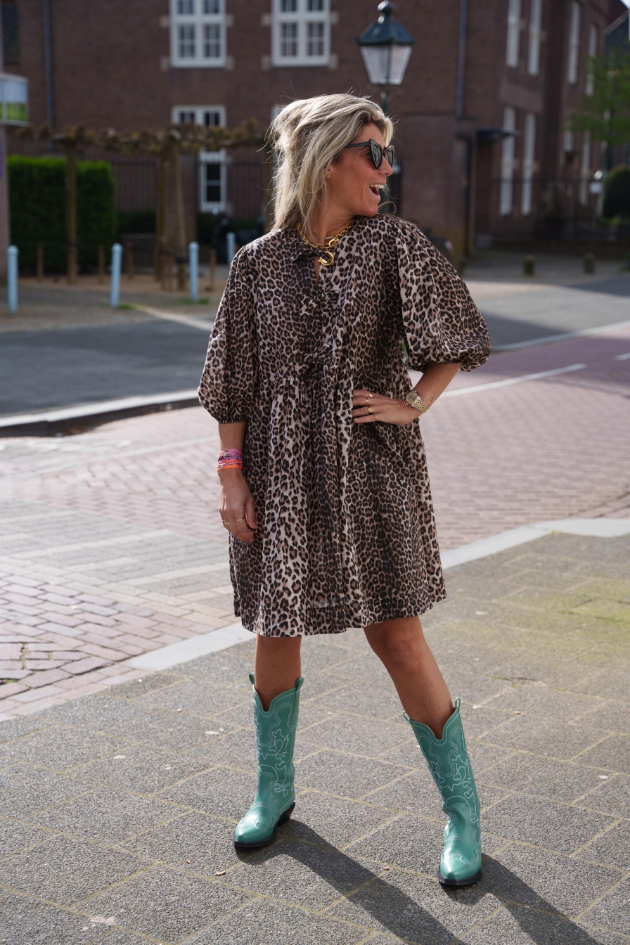 Bow Tie Dress Leopard