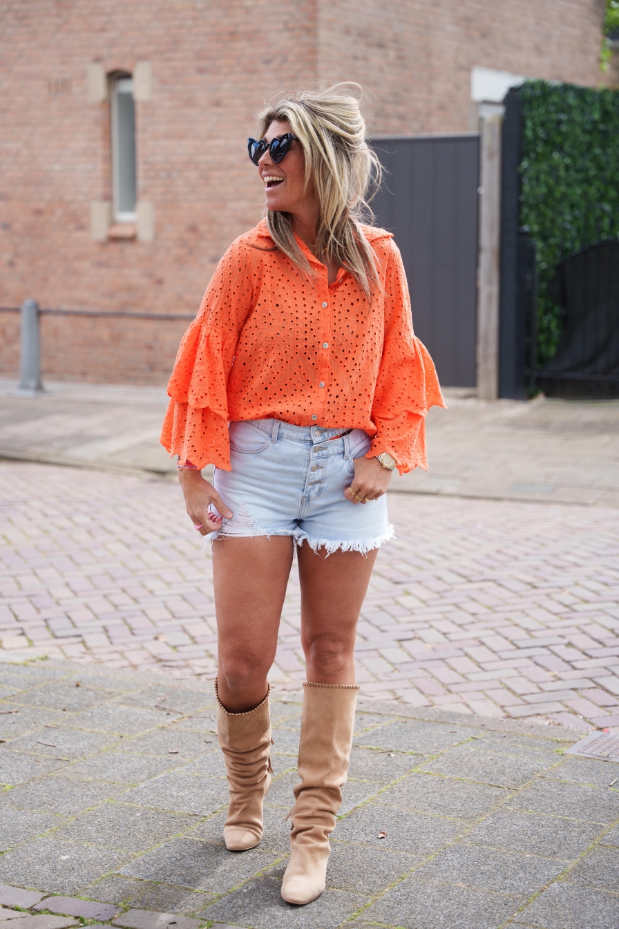 Broderie Blouse Bowi Oranje