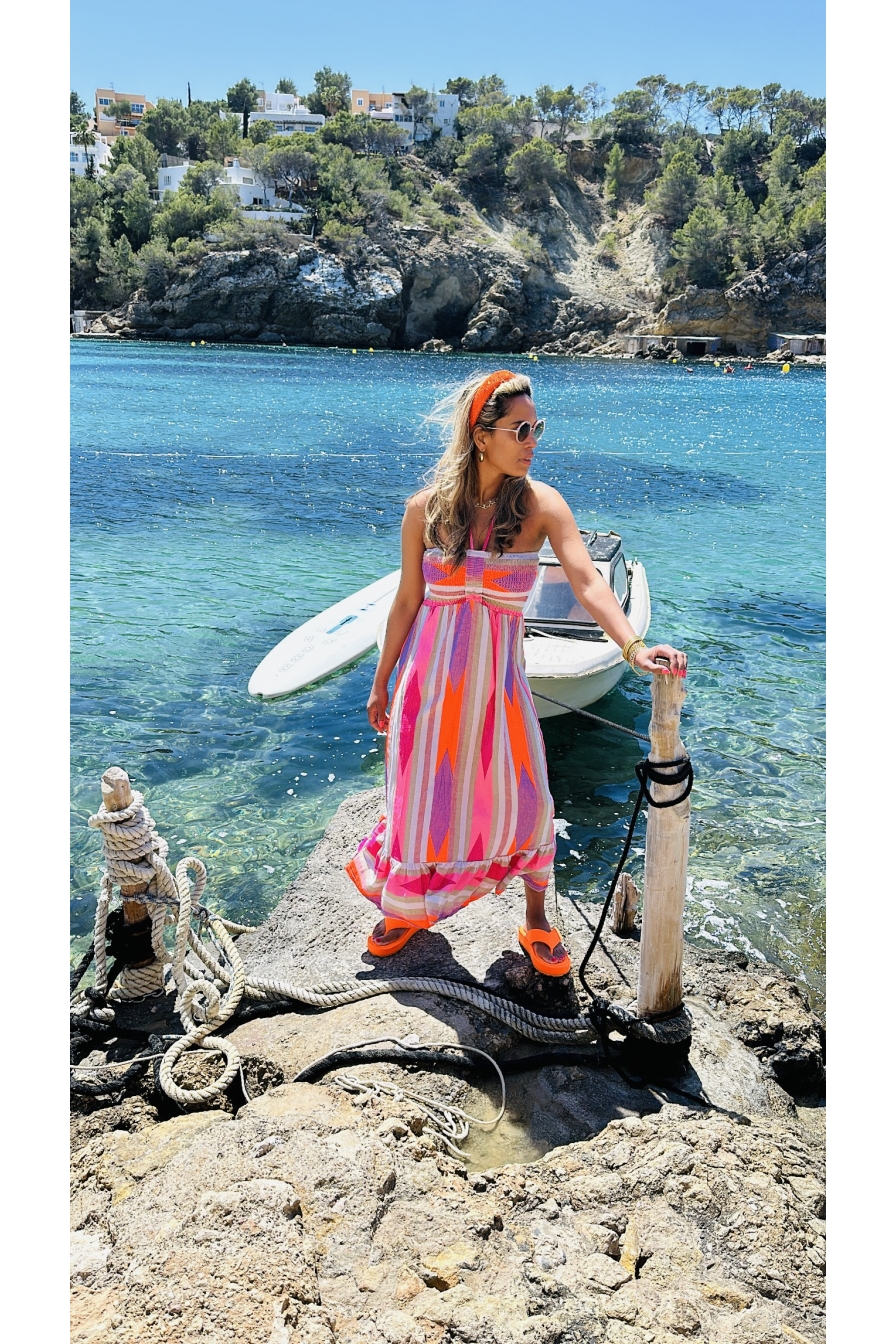 Strapless Dress Naomi Lila-Oranje