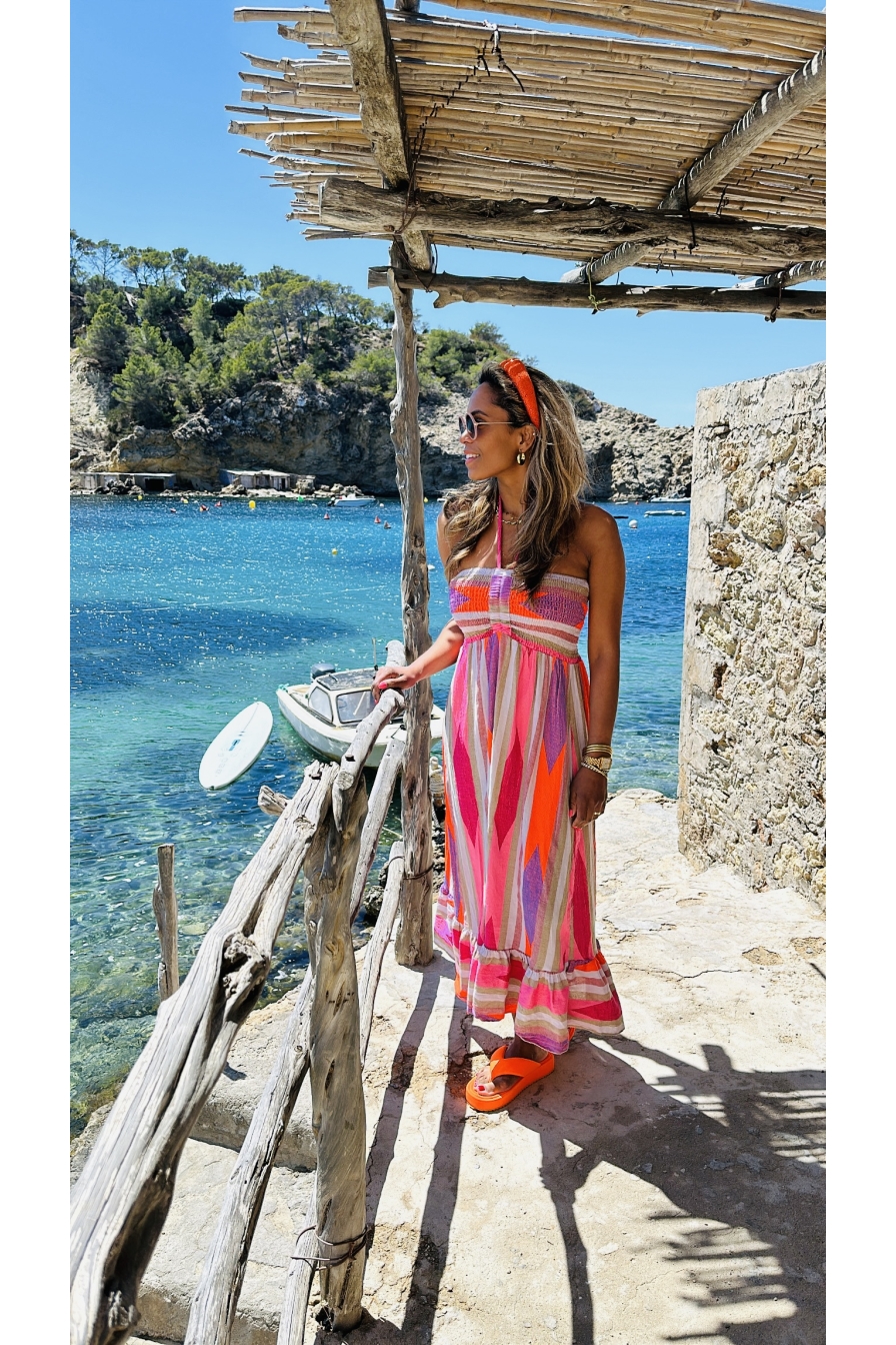 Strapless Dress Naomi Lila-Oranje