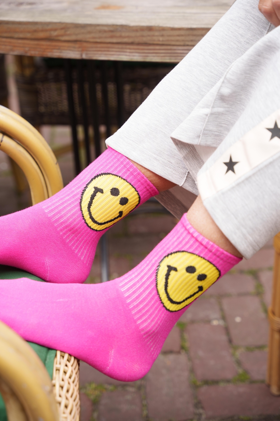 Smiley Sok Fuchsia