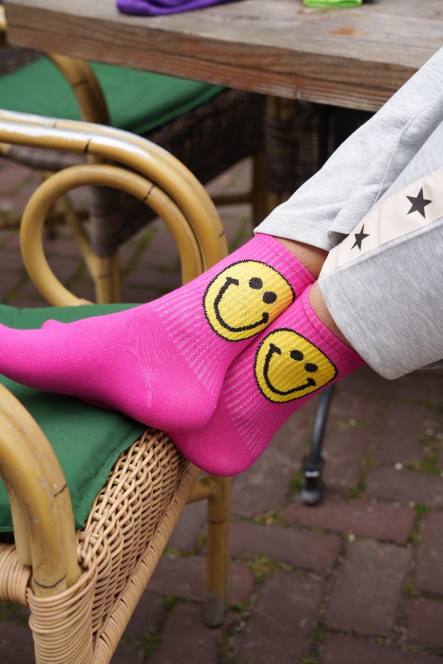 Smiley Sok Fuchsia
