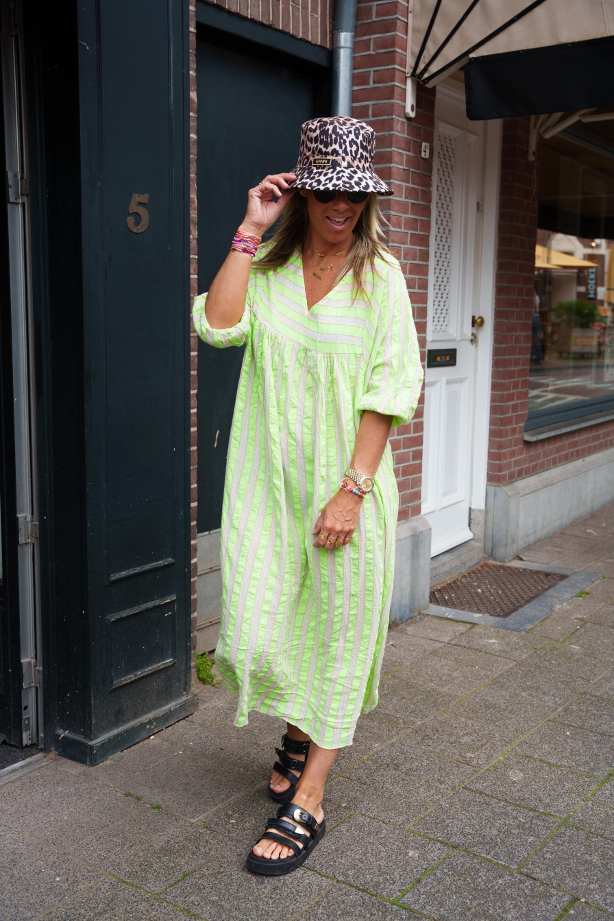 Dress Estrella Beige - Groen