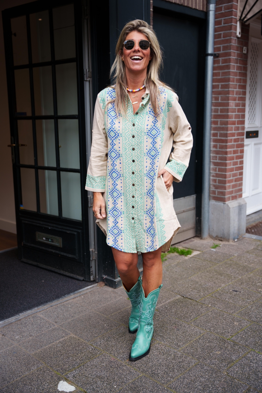Dress Victoria Turquoise-Blauw