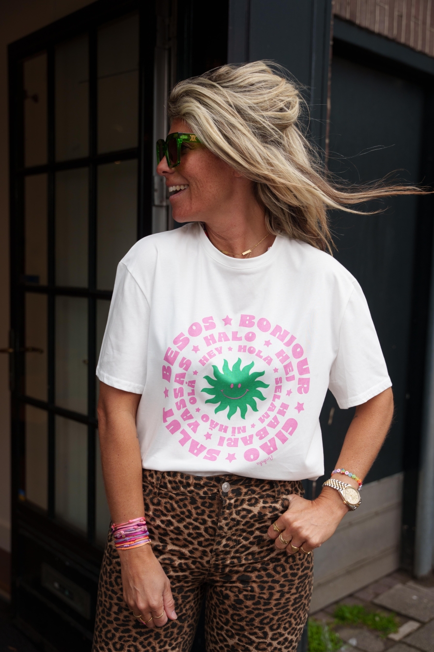 Shirt Ciao Salut Wit-Roze