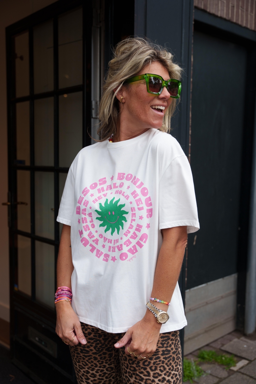 Shirt Ciao Salut Wit-Roze