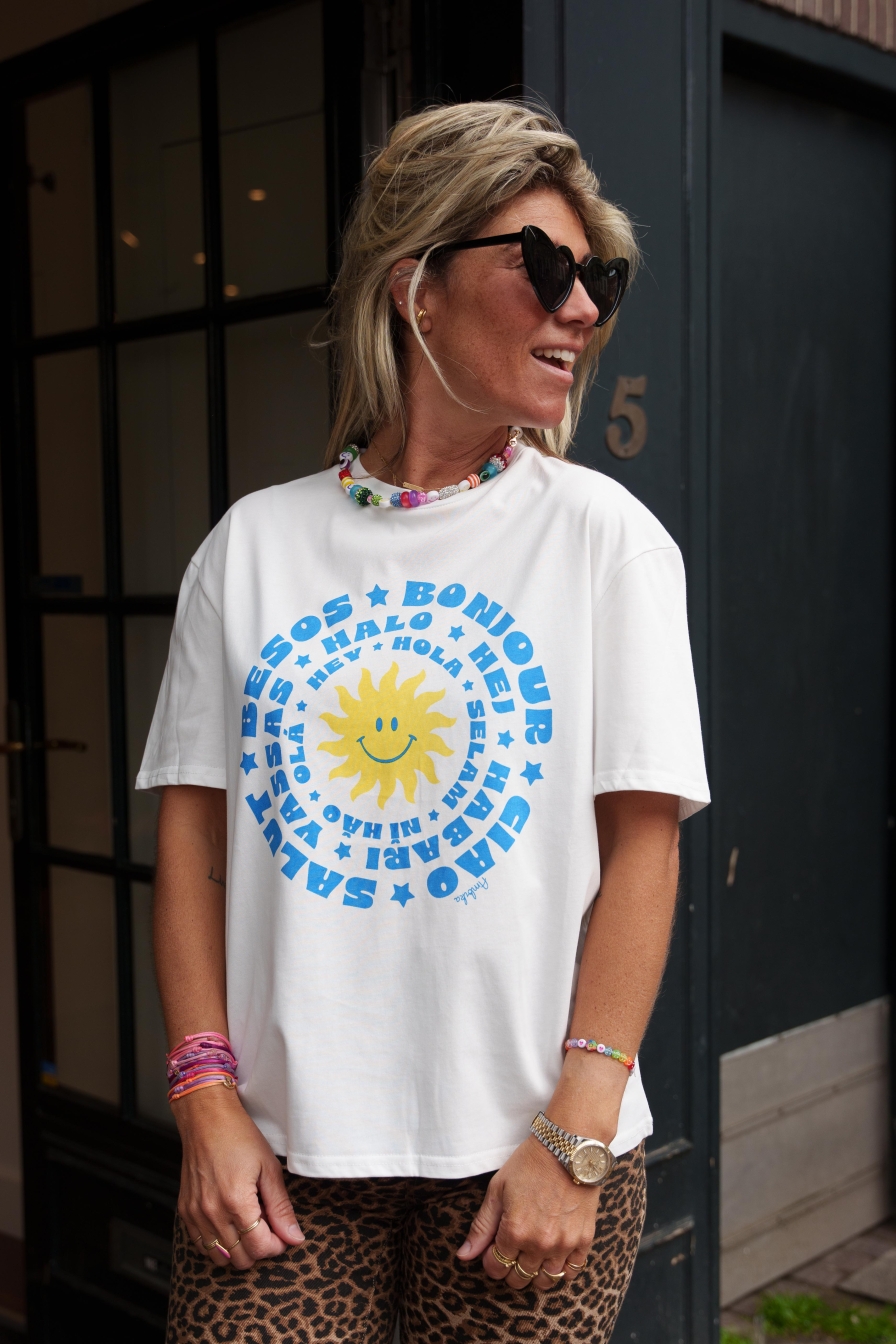 Shirt Ciao Salut Wit-Blauw