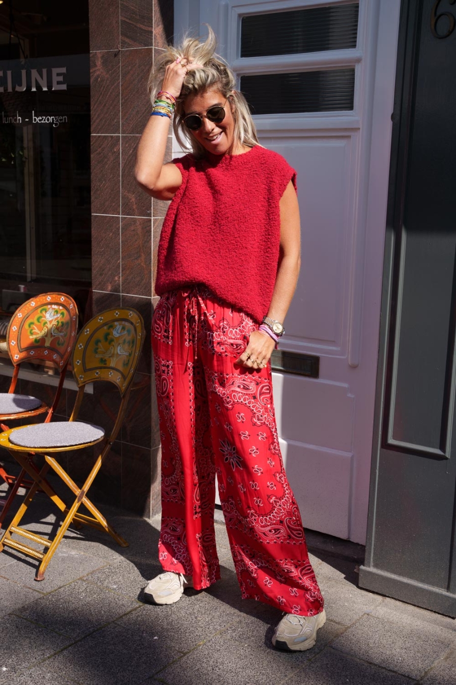 Broek Paisley Red