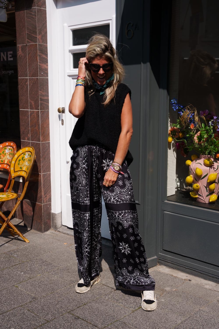 Broek Paisley Zwart