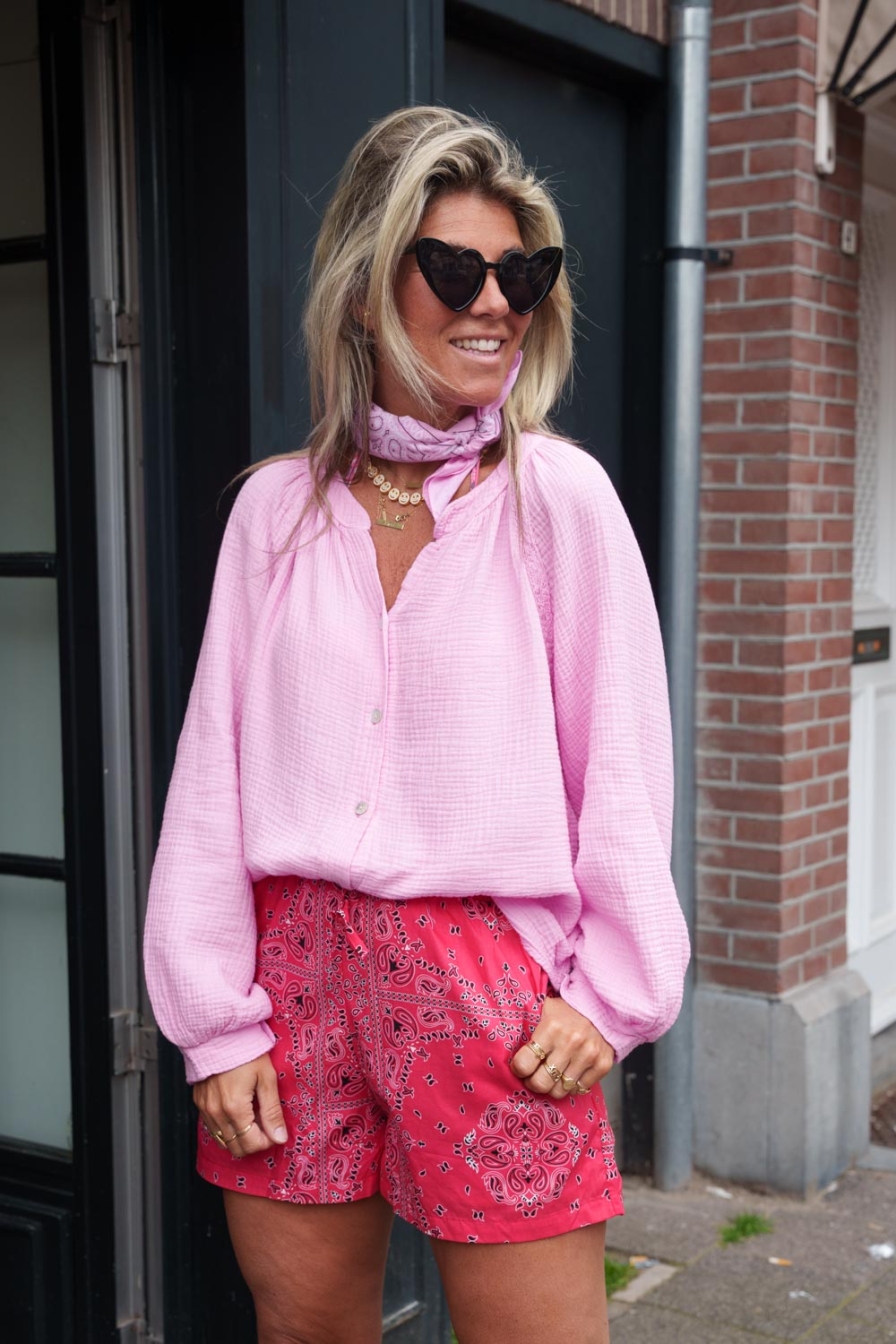 Short Paisley Print Red