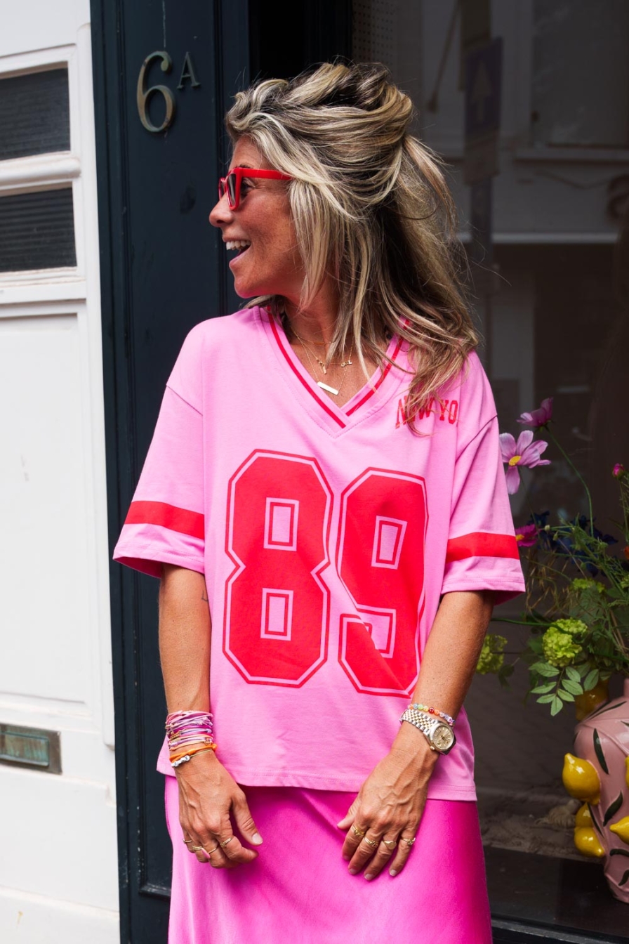 Baseball Vshirt 89 Pink