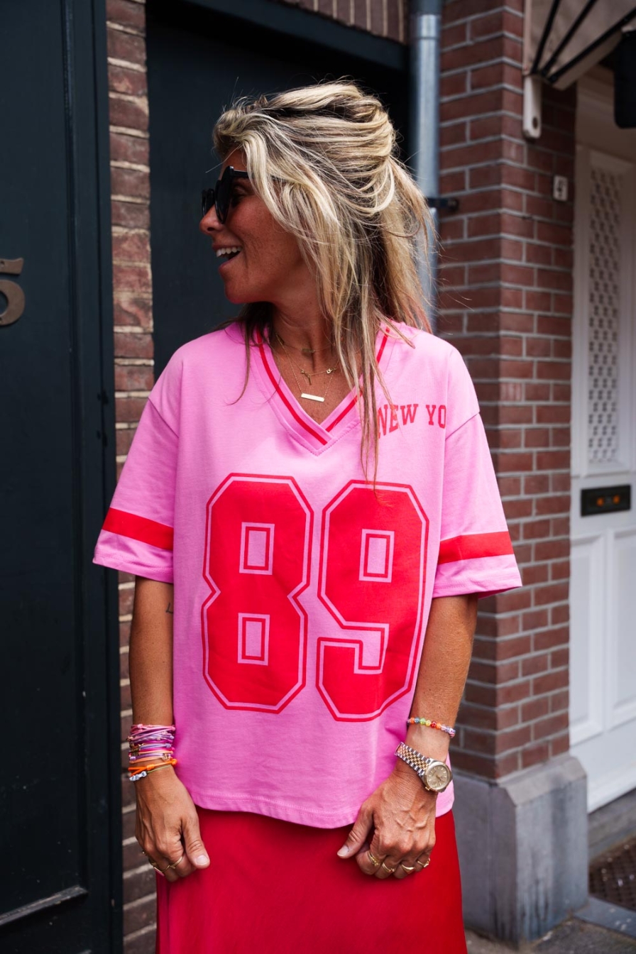 Baseball Vshirt 89 Pink