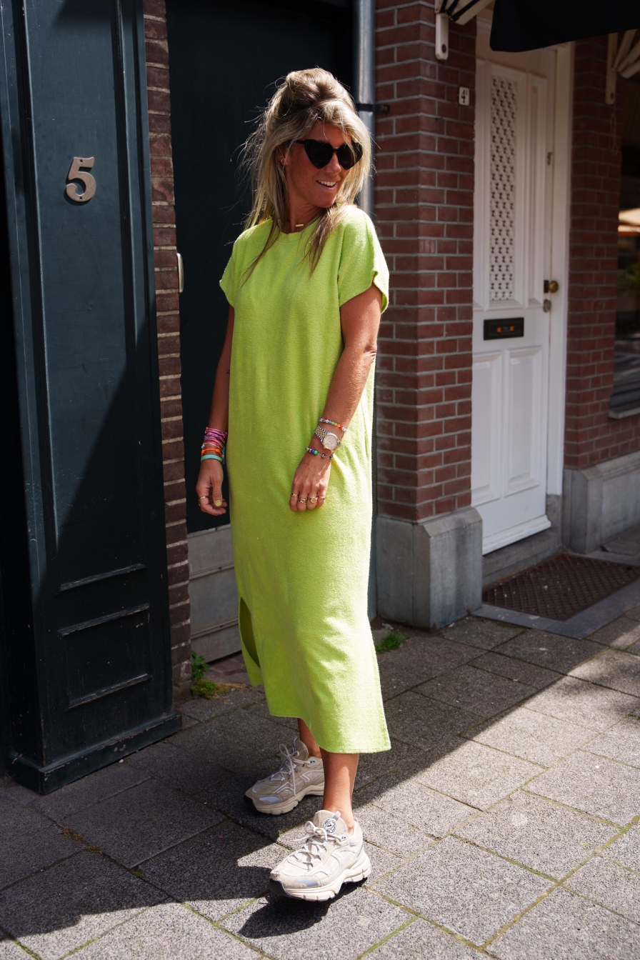 Badstof Dress Briza Lime