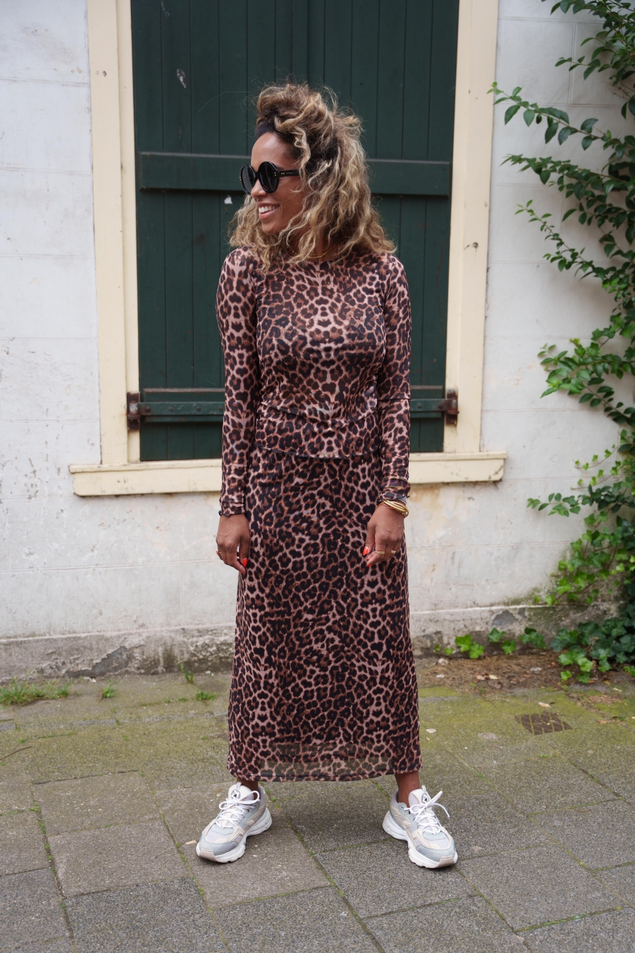 Mesh Rok Ella Leopard