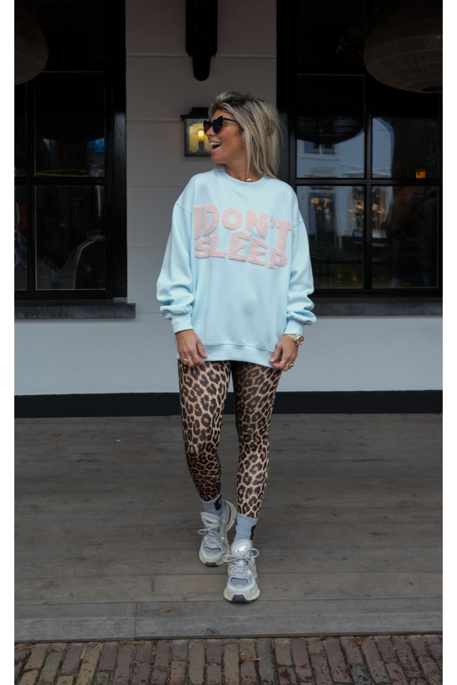 Sweater Dont Sleep Blauw-Roze