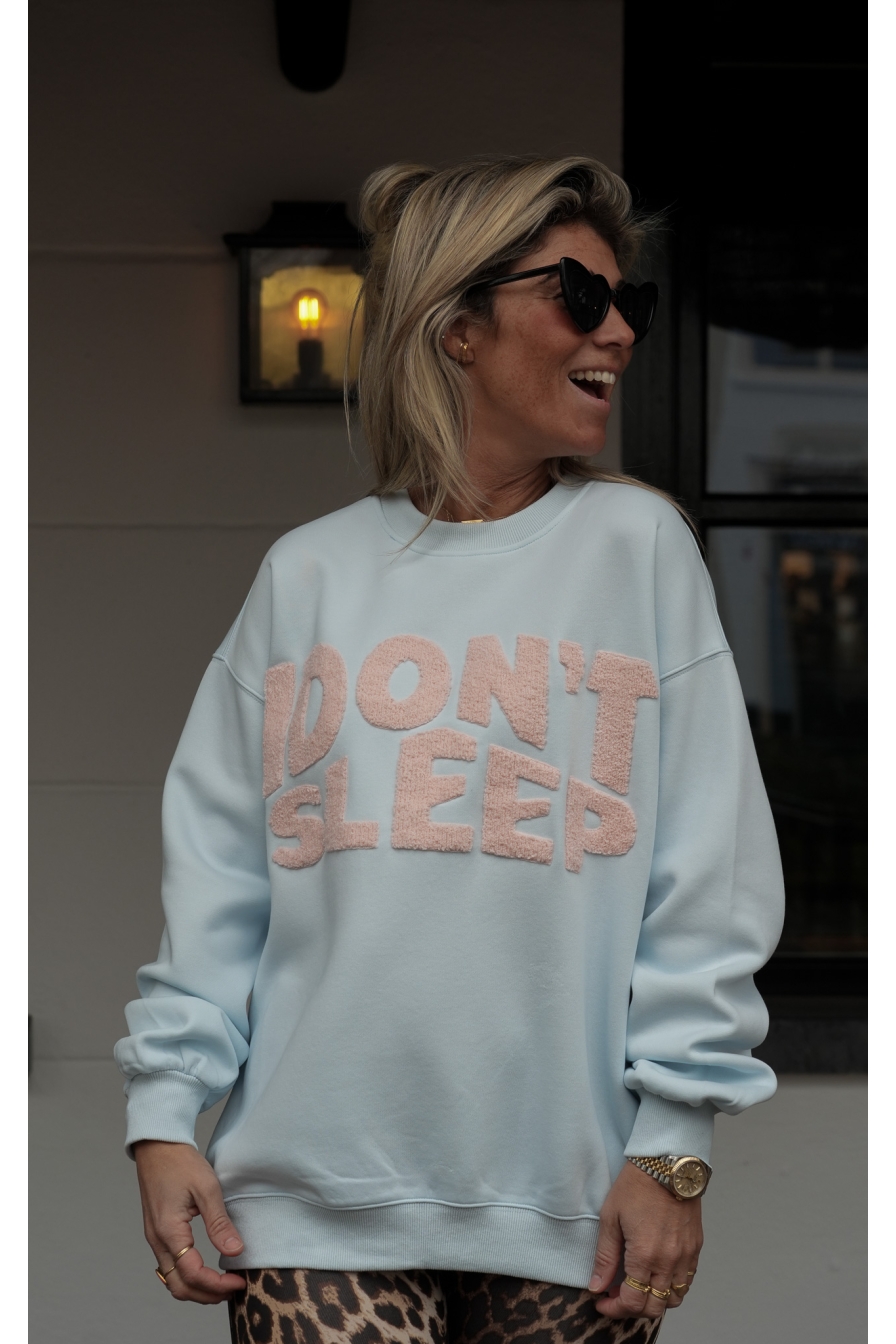 Sweater Dont Sleep Blauw-Roze
