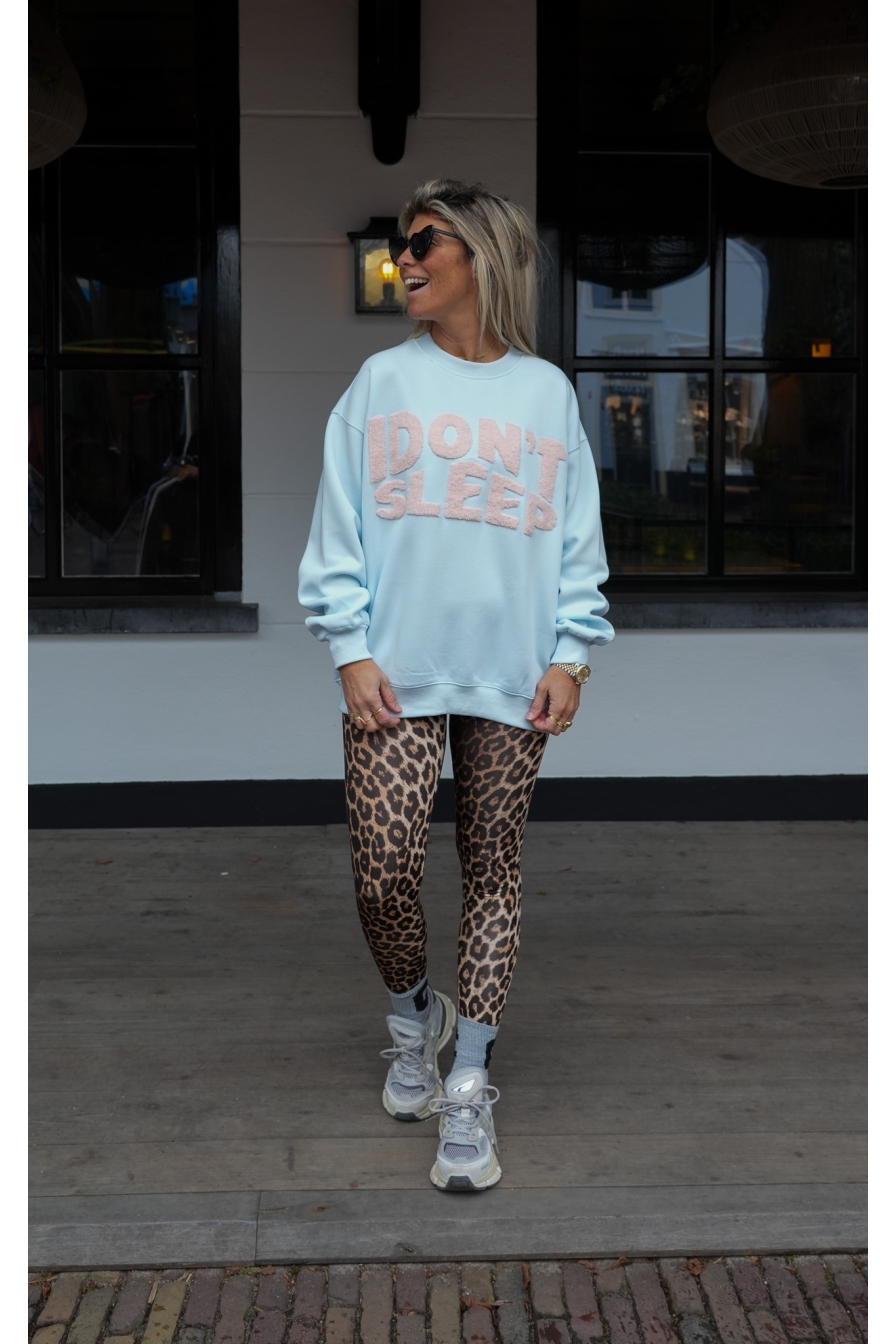Sweater Dont Sleep Blauw-Roze