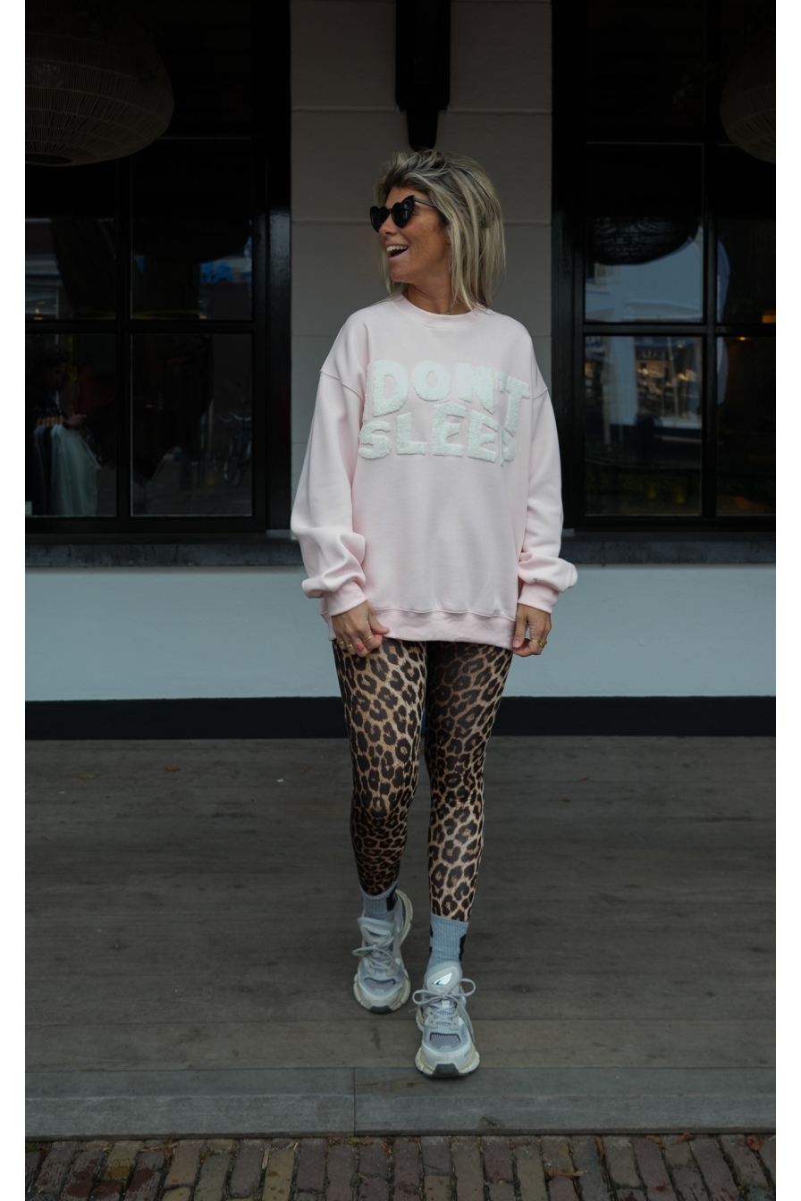 Sweater Dont Sleep Roze-Wit