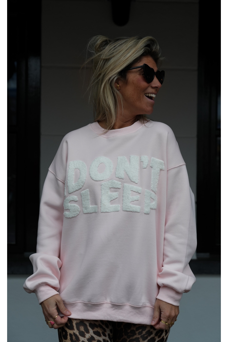 Sweater Dont Sleep Roze-Wit