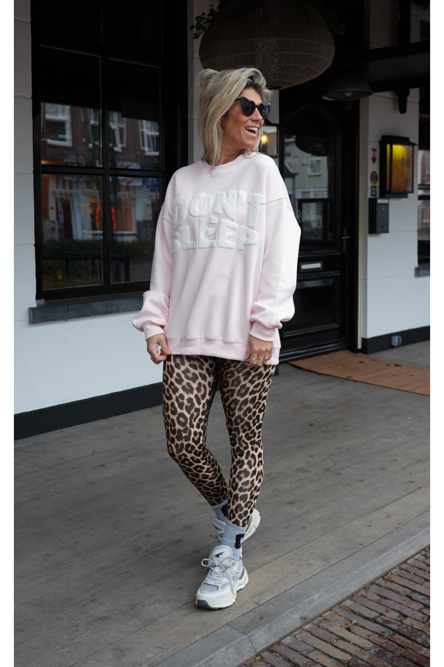Sweater Dont Sleep Roze-Wit