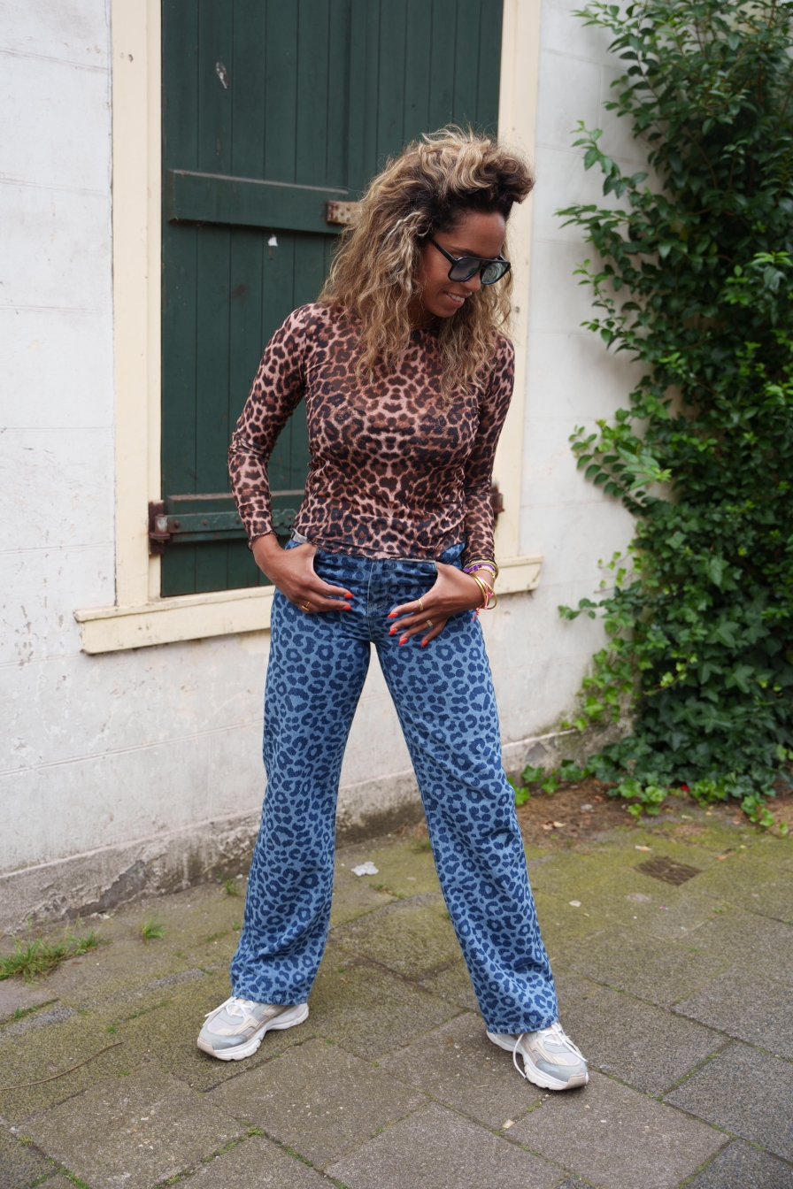 Denim Jeans Bindy Leopard Blue