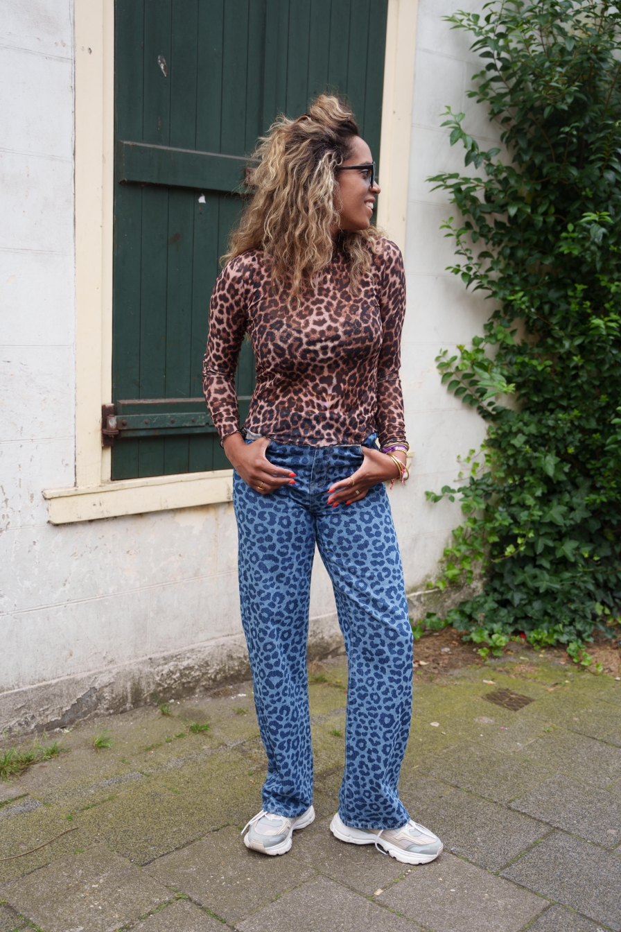 Denim Jeans Bindy Leopard Blue