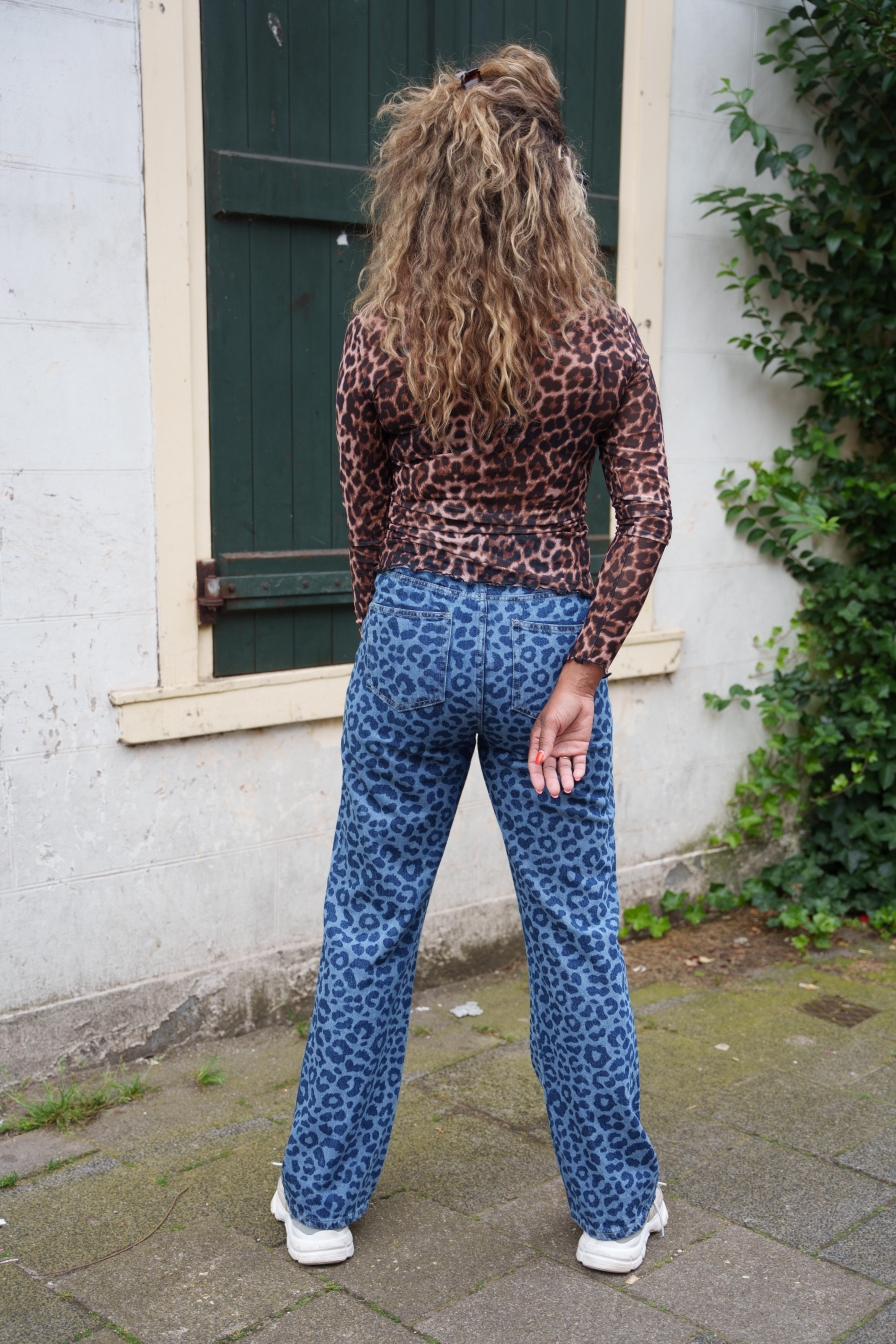 Denim Jeans Bindy Leopard Blue