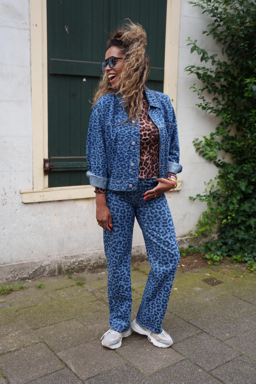 Denim Jeans Bindy Leopard Blue