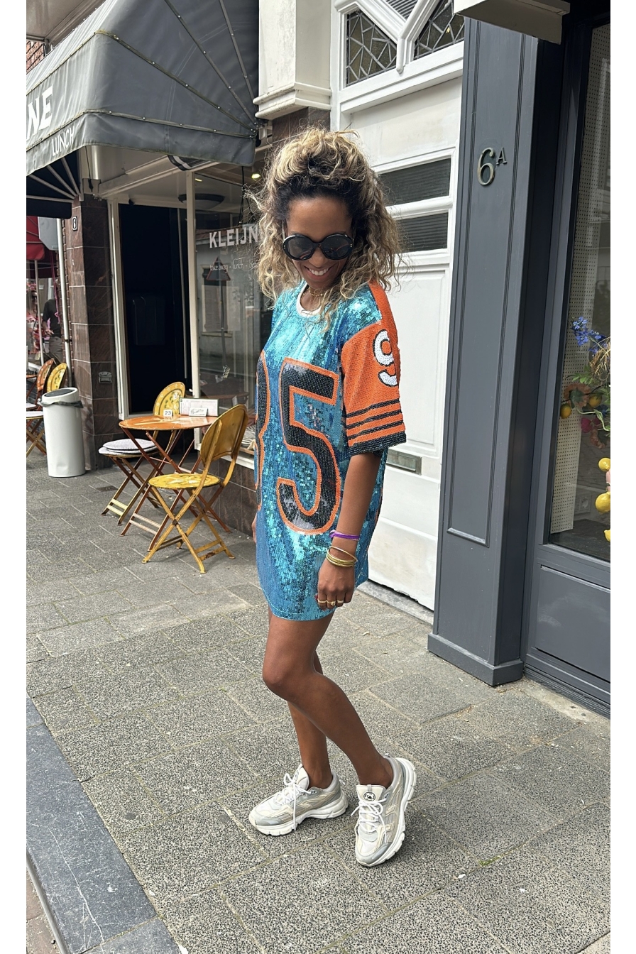 Paillet Shirt-Dress 85 BLUE