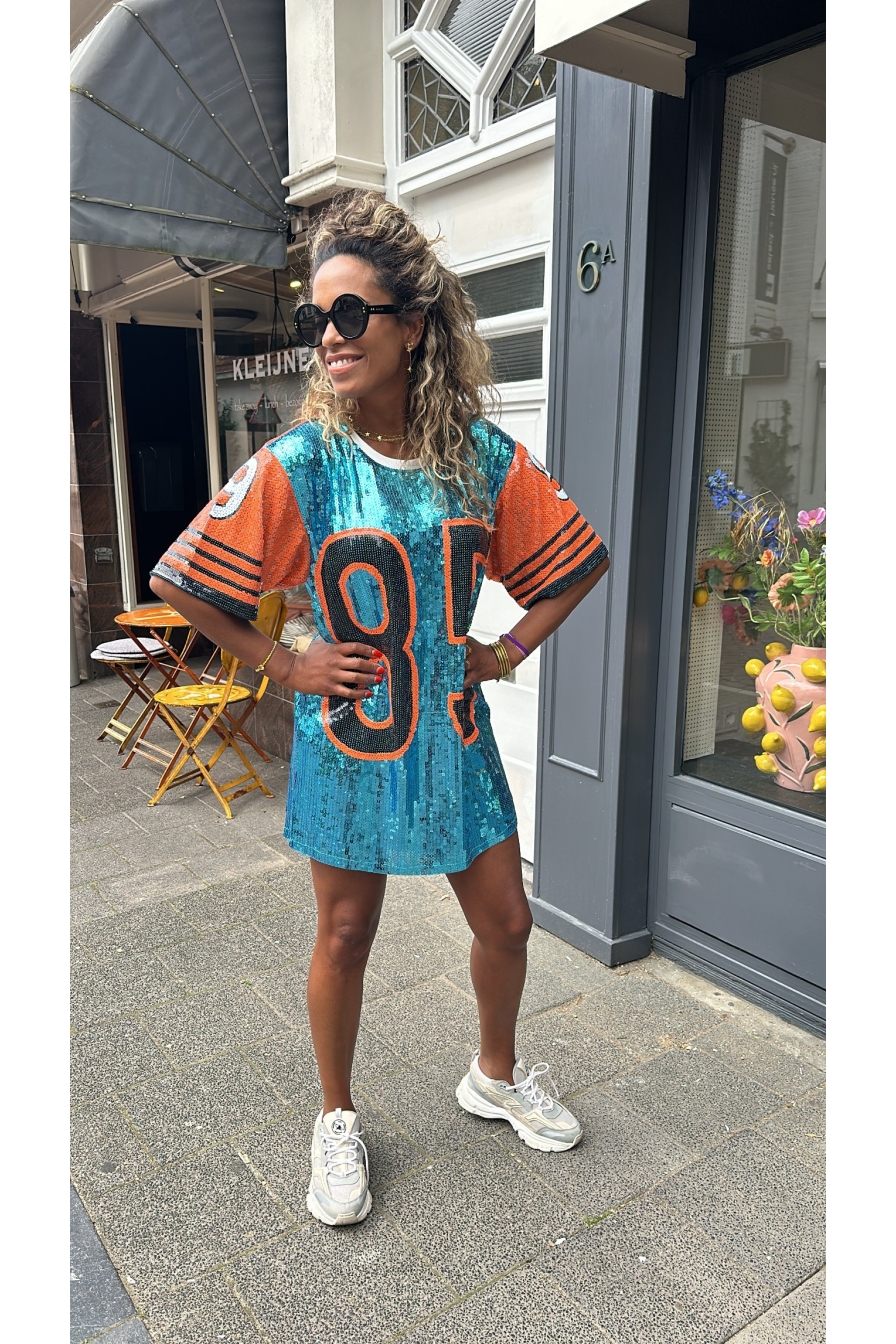 Paillet Shirt-Dress 85 BLUE