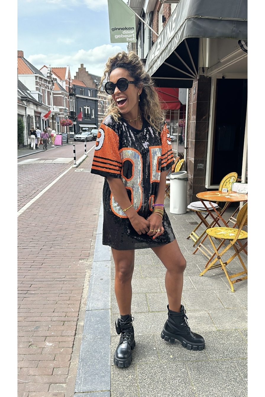 Paillet Shirt-Dress 85 BLACK