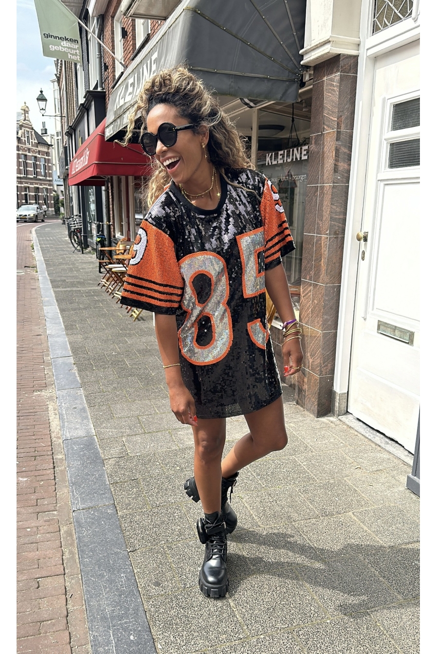 Paillet Shirt-Dress 85 BLACK