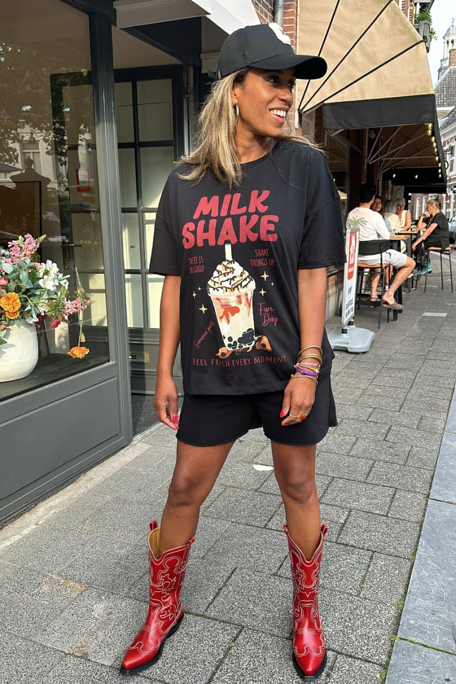 Shirt Milkshake Zwart
