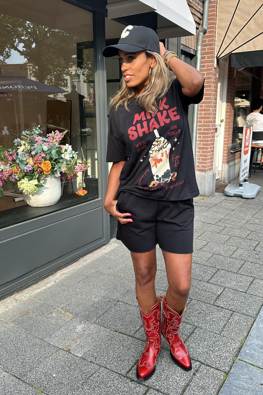 Shirt Milkshake Zwart